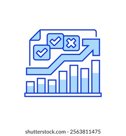Trend Arrow Filled Line Icon. linear style sign for mobile concept and web design. Outline vector icon.