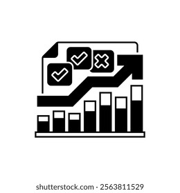 Trend Arrow Glyph Icon. linear style sign for mobile concept and web design. Outline vector icon.