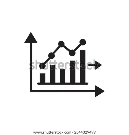 Trend with arrow going up icon on white background