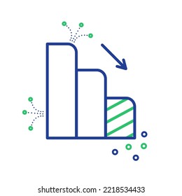 Trend Up Arrow Growing Pointing Up On Bar Chart Icon Bar Chart Success Chart Flat Upward Trending Infographic Element Interface Design For Ui App Ux Web Button, Vector Isolated On White Background