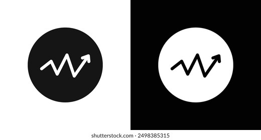 Trend Arrow icon flat line symbol set.
