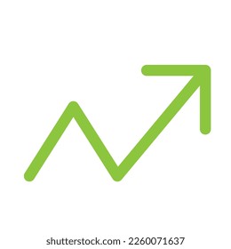 Trend up arrow icon line isolated on white background. Black flat thin icon on modern outline style. Linear symbol and editable stroke. Simple and pixel perfect stroke vector illustration