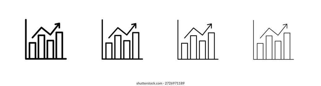 Icono de flecha de tendencia en estilo de línea de trazo moderno. Vector 10 eps