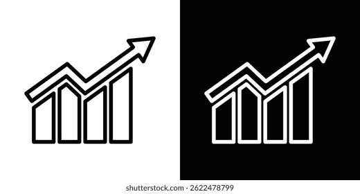 ícone de Seta de Tendência forma gráfico simples clipart símbolo. linha fina contorno arte