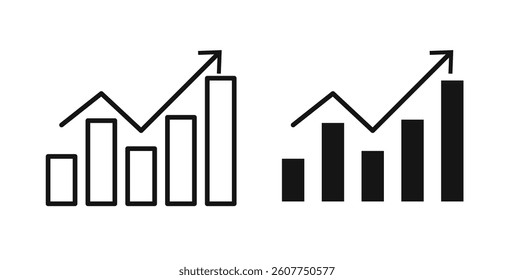 Trend Arrow icons in black fill and line style