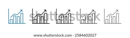 Trend Arrow icons in five different stroke sizes