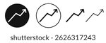 Trend Arrow icons set in solid black and stroke line style