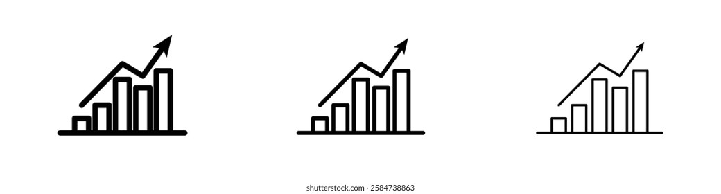 Trend Arrow icons in three different stroke lines