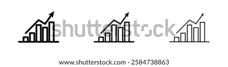 Trend Arrow icons in three different stroke lines