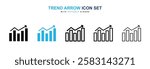Trend Arrow icons vector collection in black and blue colors on white background