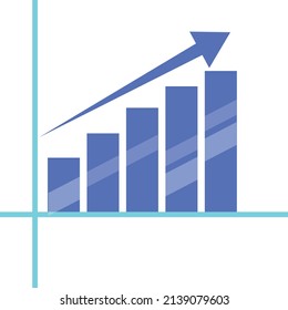 up trend with arrow on blue colour modern style vector