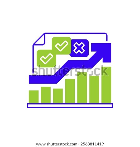 Trend Arrow Two Tone Color Icon. linear style sign for mobile concept and web design. Outline vector icon.