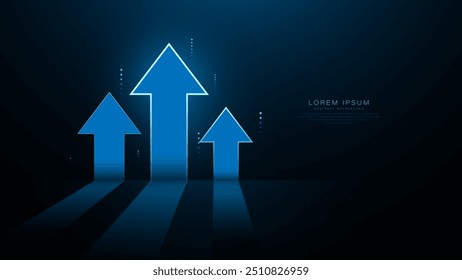 Seta de tendência para cima. Seta ascendente. Setas subindo. Direção de seta de negócios para o sucesso. Vetor de ilustração