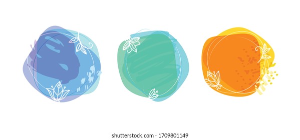 Trend background.  Bright colored with hand drawn scribbles  Birthday party or anniversary invitation. Pattern background set. Social media story templates. Abstract pattern. Seasonal sale banner.