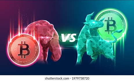 Trend of Bitcoin in futuristic concept 