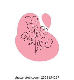 trend boho floral shapes element design. collection of organic minimal element shapes in vintage style, perfect for decorating post, flyer, wedding invitation, feminine