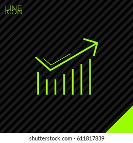 Trend up business graph line vector icon