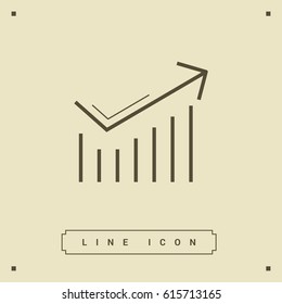 Trend up business graph line vector icon