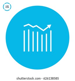 Trend up business graph line vector icon