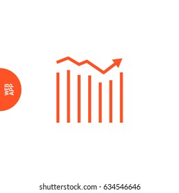 Trend up business graph line vector icon