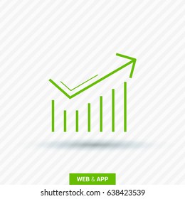 Trend up business graph line vector icon