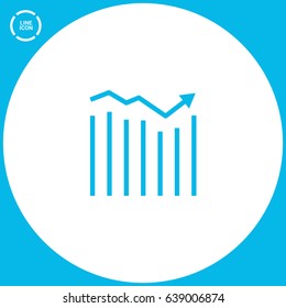 Trend up business graph line vector icon