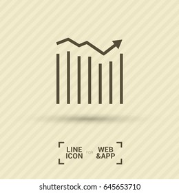 Trend up business graph line vector icon