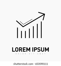 Trend up business graph line vector icon
