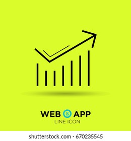 Trend up business graph line vector icon
