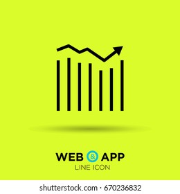 Trend up business graph line vector icon