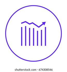 Trend up business graph line vector icon