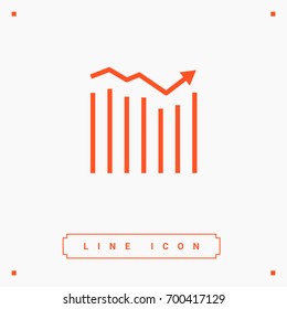 Trend up business graph line vector icon