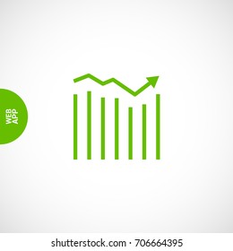 Trend up business graph line vector icon