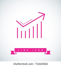 Trend up business graph line vector icon