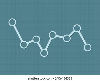 Trend of business with ups and downs on dark blue graph paper vector illustration