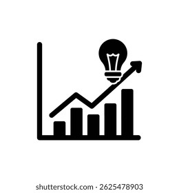 Trend Chart with Lightbulb – Business Innovation and Growth Concept