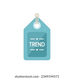 Trendtuchmarkierung Symbol flach Vektorgrafik. Fabric-Tag. Baumwollfaden einzeln