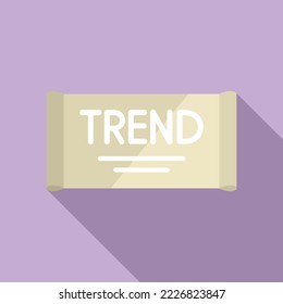 Trend cloth tag icon flat vector. Fabric label. Size care