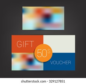 Trend color flat design gift voucher.