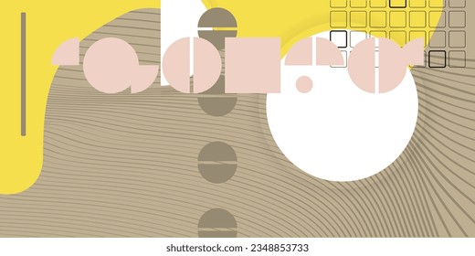 Trend color Pale Khaki poster design Japanese style templates invitations to lines abstract background. Stock illustration artwork business style