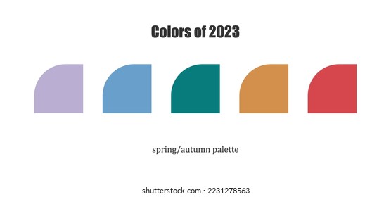 Trend color spring autumn palette 2023 in RGB. Color guide collection. Bright color set for fashion, home interior, design.