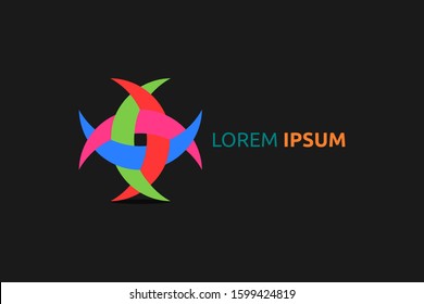 trend colorful weaving vector logo.