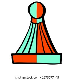 Trend colors vector chess piece on a transparent background. Pawn doodle cartoon design. Hand drawn sketch blue, menthe, orange pictogram For chess school organisation logo, prints, t-shirt, fabric