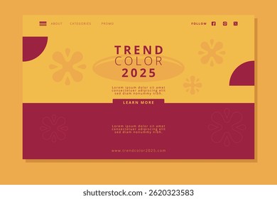 Trend Colour 2025 Flat Ray Flowers web page design templates for business and marketing. Modern vector illustration concepts for website and mobile website development. Easy to edit and customize