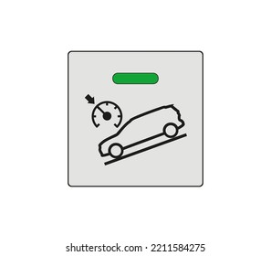 Trend Control System Sign Button. Car Traction System Control Sign. Modern Car Sketch Drawing. Editable Line Icon.