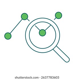 Trend Detection icon for business intelligence and analytics dashboards, ideal for data visualization, KPI tracking, and performance monitoring interfaces.