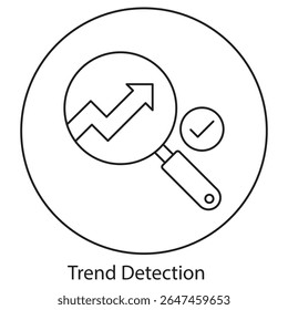 Ícone de Detecção de Tendência, Permanecendo à Frente Descobrindo Padrões com Detecção de Tendência, Insights Futuros Aproveitando Dados para Descoberta de Tendência, vetor