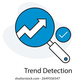 Ícone de Detecção de Tendência, Permanecendo à Frente Descobrindo Padrões com Detecção de Tendência, Insights Futuros Aproveitando Dados para Descoberta de Tendência, vetor