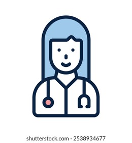 Trend doodle icon of health professional, premium vector