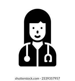 Trend doodle icon of health professional, premium vector